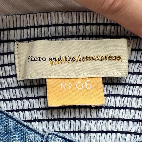 Pilcro And The Letterpress Blue Cool Girl Chambray Sleeveless Mini Dress Size 6 - Picture 10 of 14